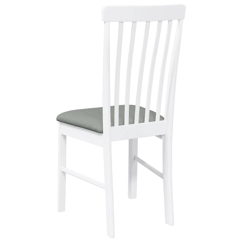 Sillas De Comedor Con Cojines 2Uds Madera Maciza Blanco Caucho