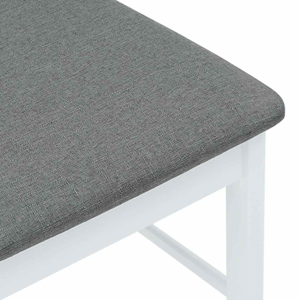 Sillas De Comedor Con Cojines 2Uds Madera Maciza Blanco Caucho