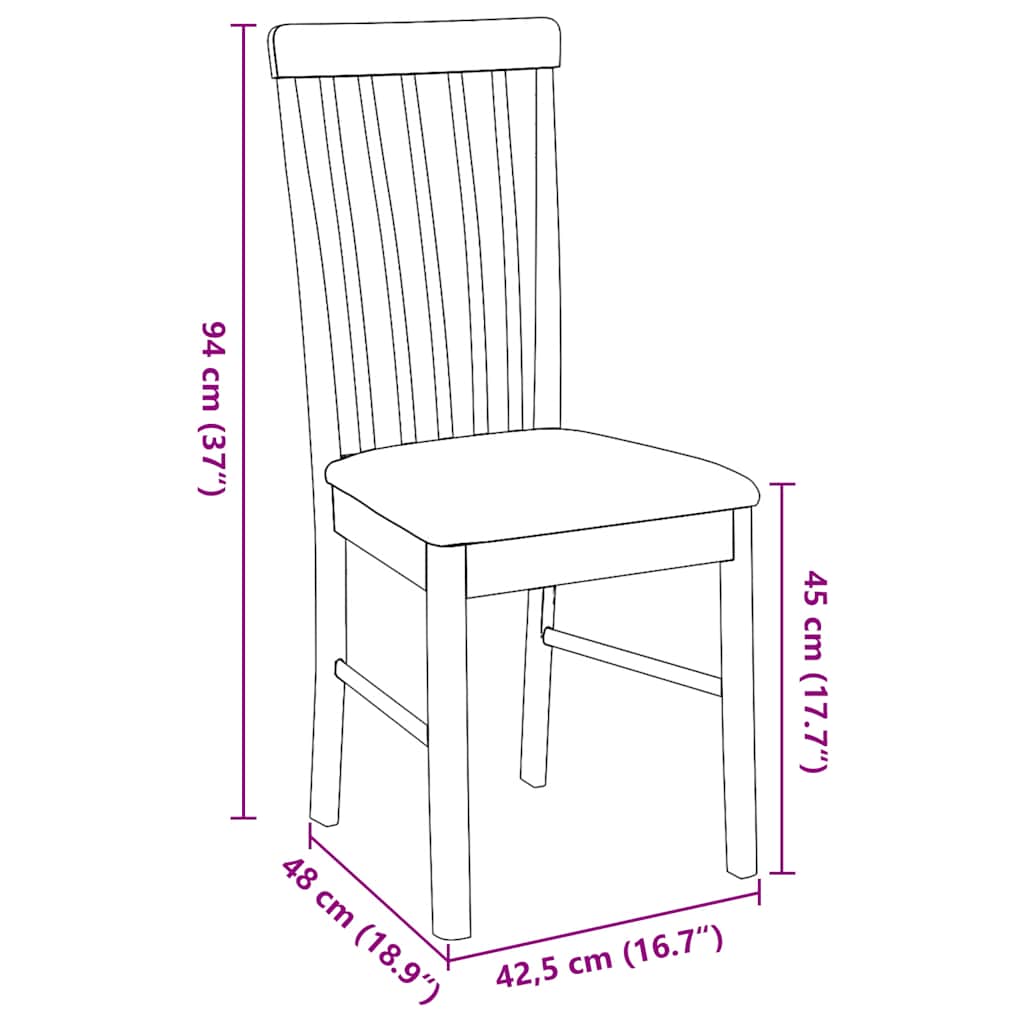 Sillas De Comedor Con Cojines 2Uds Madera Maciza Blanco Caucho