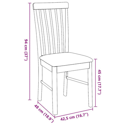Sillas De Comedor Con Cojines 2Uds Madera Maciza Blanco Caucho