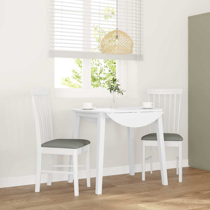 Sillas De Comedor Con Cojines 2Uds Madera Maciza Blanco Caucho