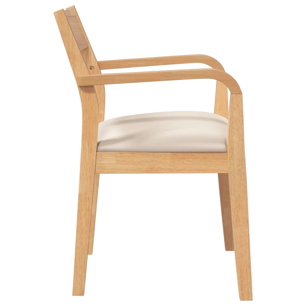Sillas De Comedor Con Cojines 2Uds Madera Maciza Natural Caucho