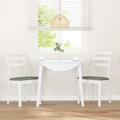 Sillas De Comedor Con Cojines 2Uds Madera Maciza Blanco Caucho