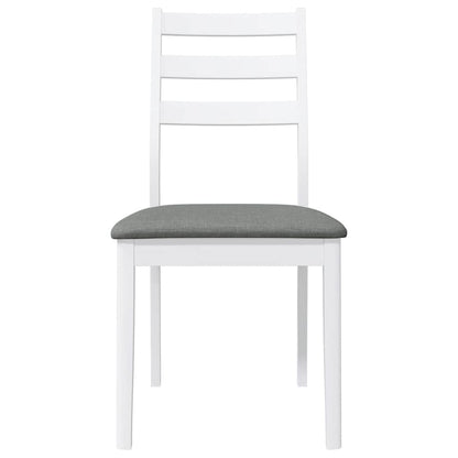 Sillas De Comedor Con Cojines 2Uds Madera Maciza Blanco Caucho
