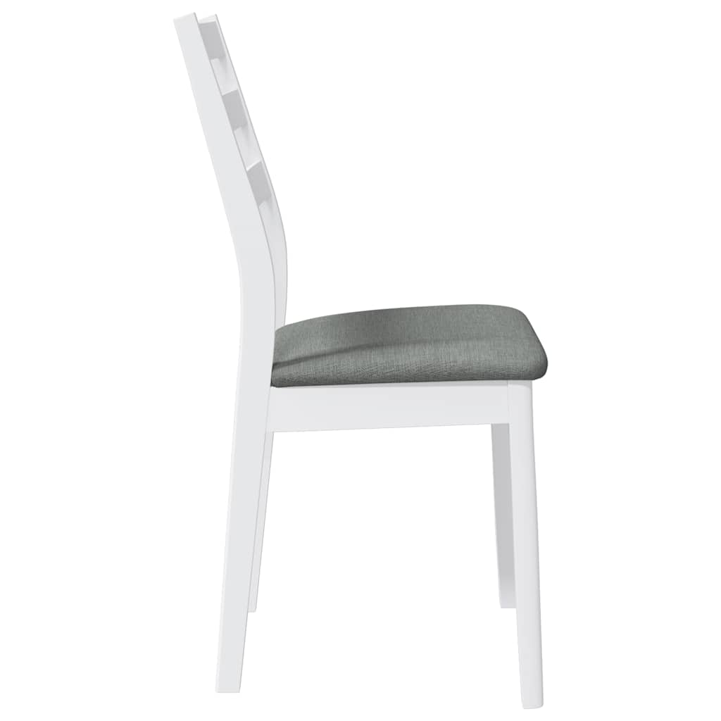 Sillas De Comedor Con Cojines 2Uds Madera Maciza Blanco Caucho