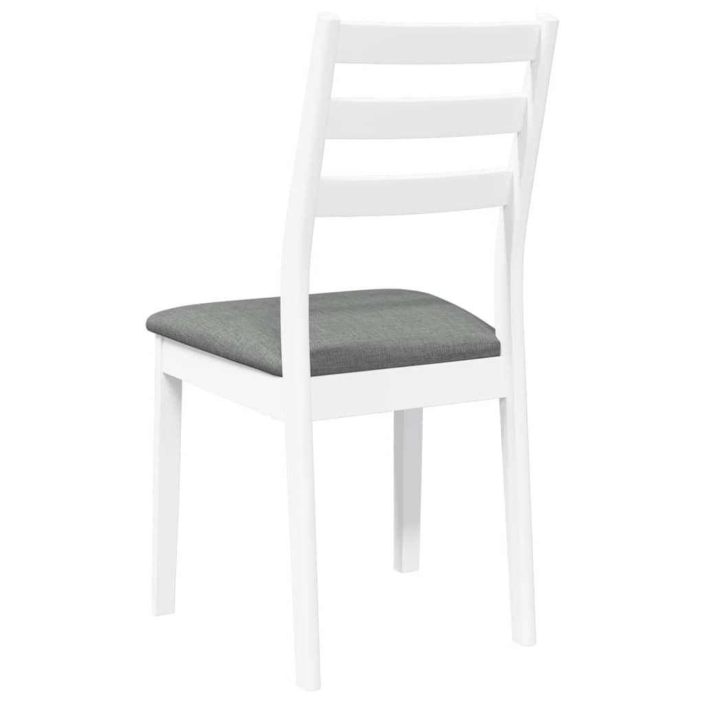 Sillas De Comedor Con Cojines 2Uds Madera Maciza Blanco Caucho