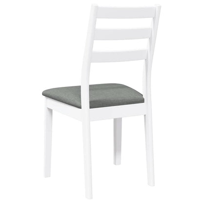 Sillas De Comedor Con Cojines 2Uds Madera Maciza Blanco Caucho