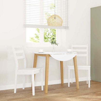 Sillas De Comedor Con Cojines 2Uds Madera Maciza Blanco Caucho