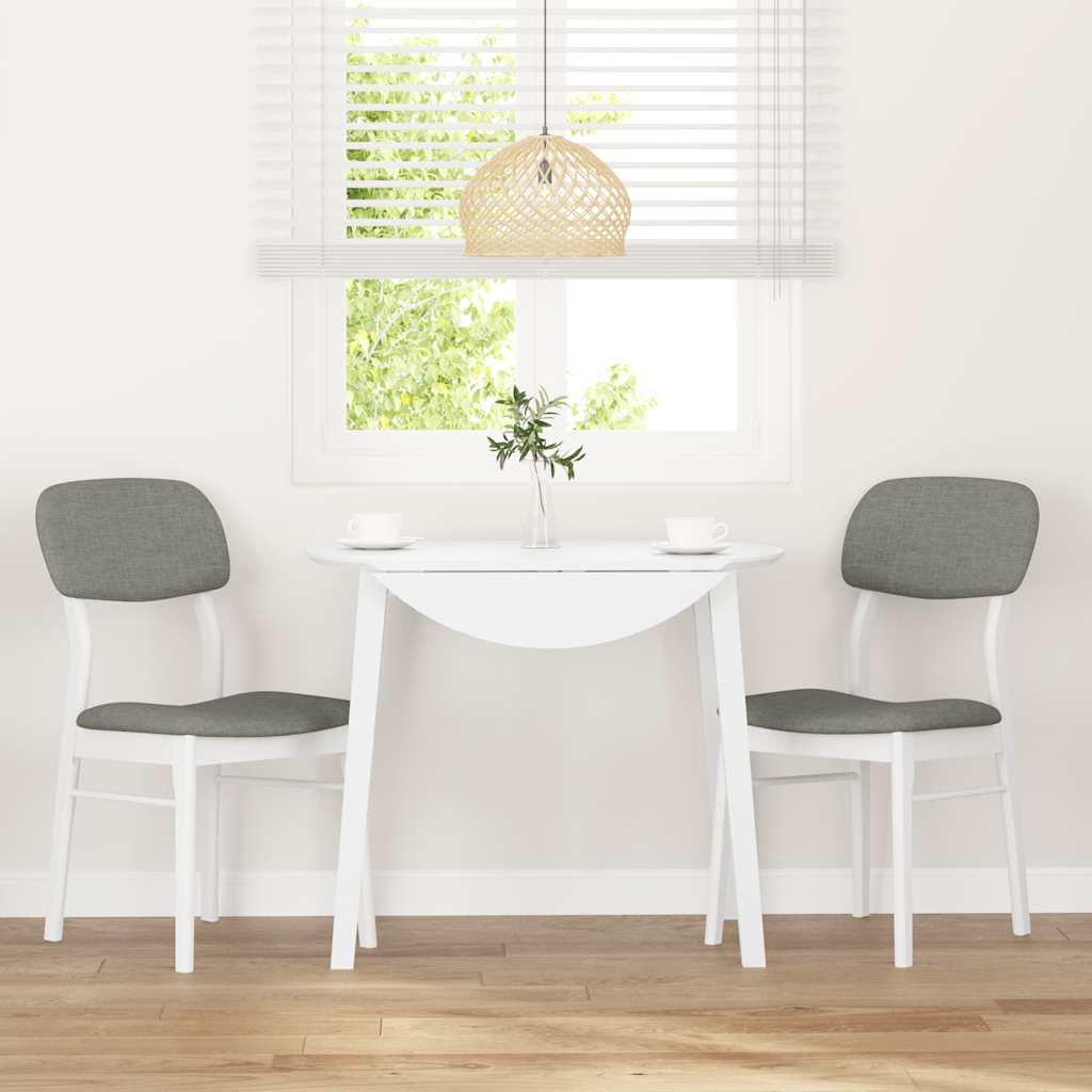 Sillas De Comedor Con Cojines 2Uds Madera Maciza Blanco Caucho