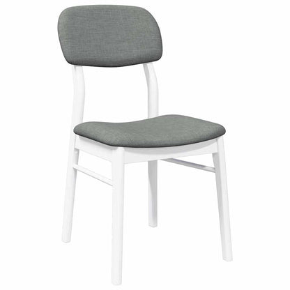 Sillas De Comedor Con Cojines 2Uds Madera Maciza Blanco Caucho