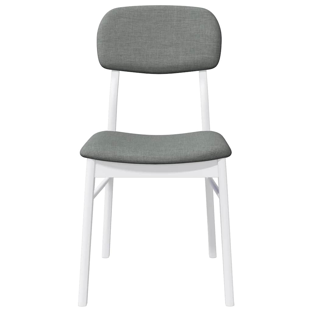 Sillas De Comedor Con Cojines 2Uds Madera Maciza Blanco Caucho