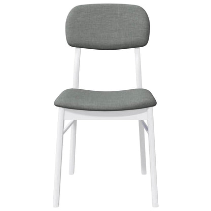 Sillas De Comedor Con Cojines 2Uds Madera Maciza Blanco Caucho