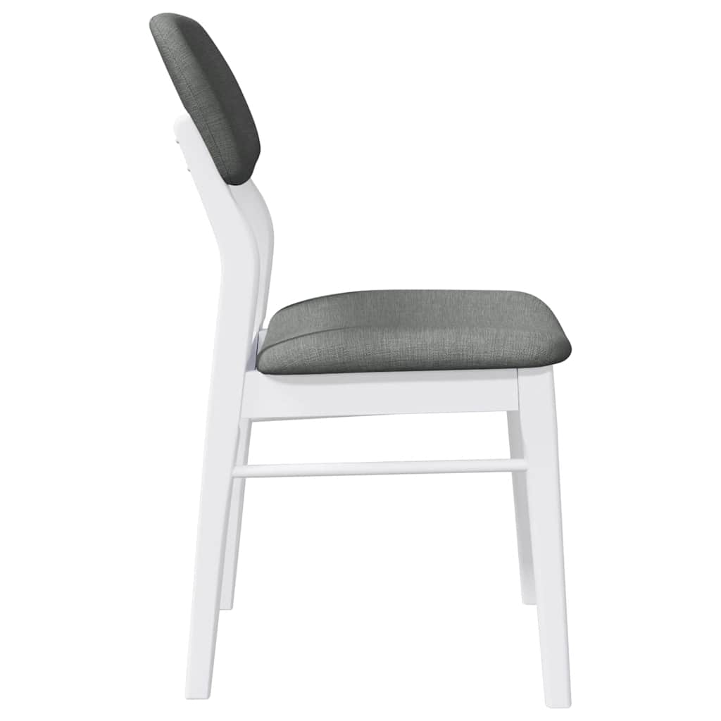 Sillas De Comedor Con Cojines 2Uds Madera Maciza Blanco Caucho