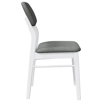 Sillas De Comedor Con Cojines 2Uds Madera Maciza Blanco Caucho