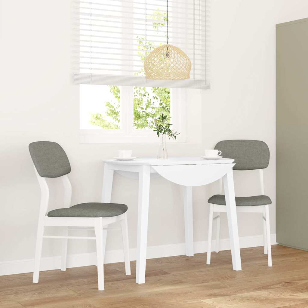 Sillas De Comedor Con Cojines 2Uds Madera Maciza Blanco Caucho