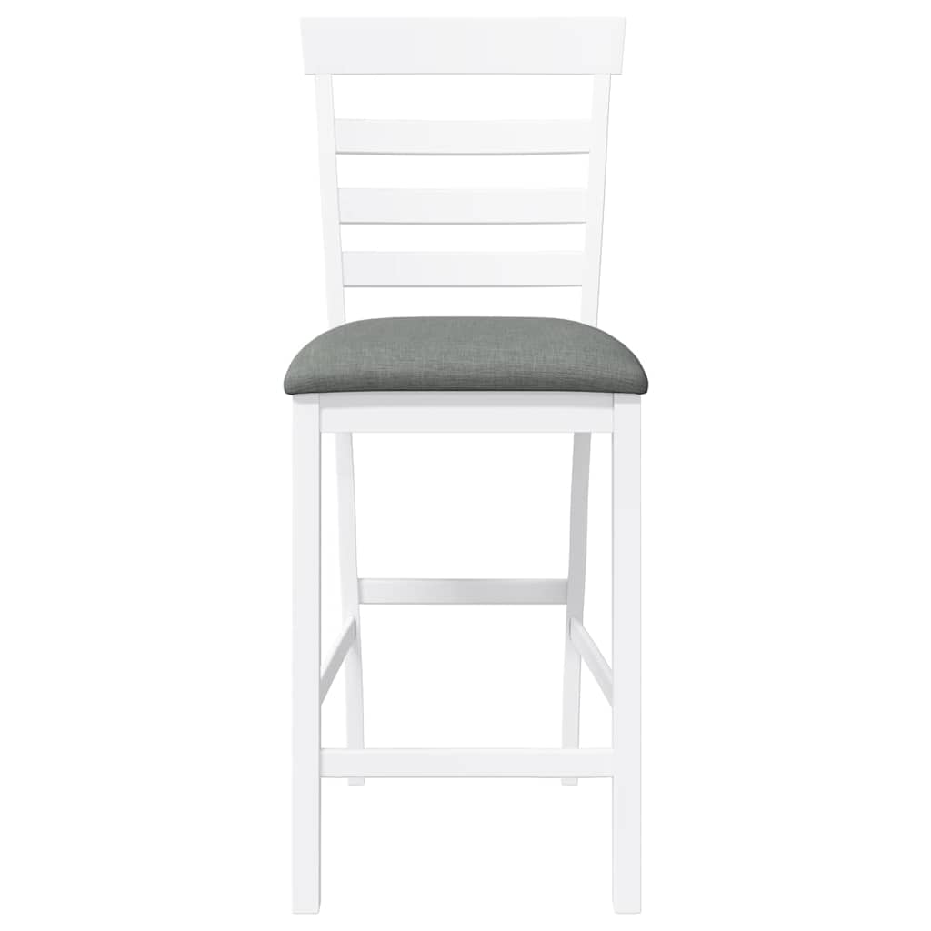 Taburetes De Bar Con Cojines 2 Uds Madera Maciza Blanca Caucho