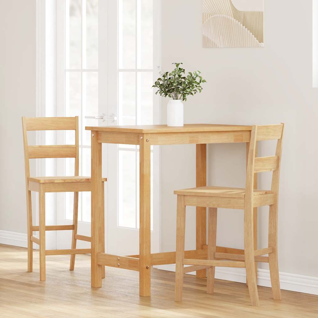 Taburetes De Bar 2 Uds Madera Maciza Caucho