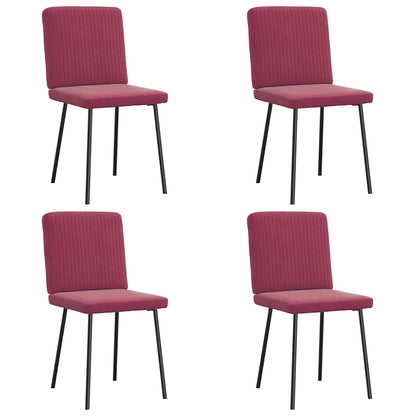 Sillas De Comedor 2 Unidades Terciopelo Rojo Tinto