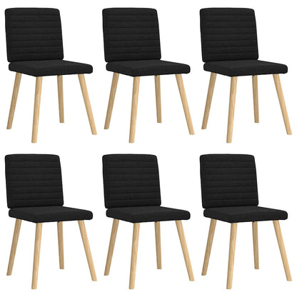 Sillas De Comedor Giratorias 6 Unidades Tela Negras