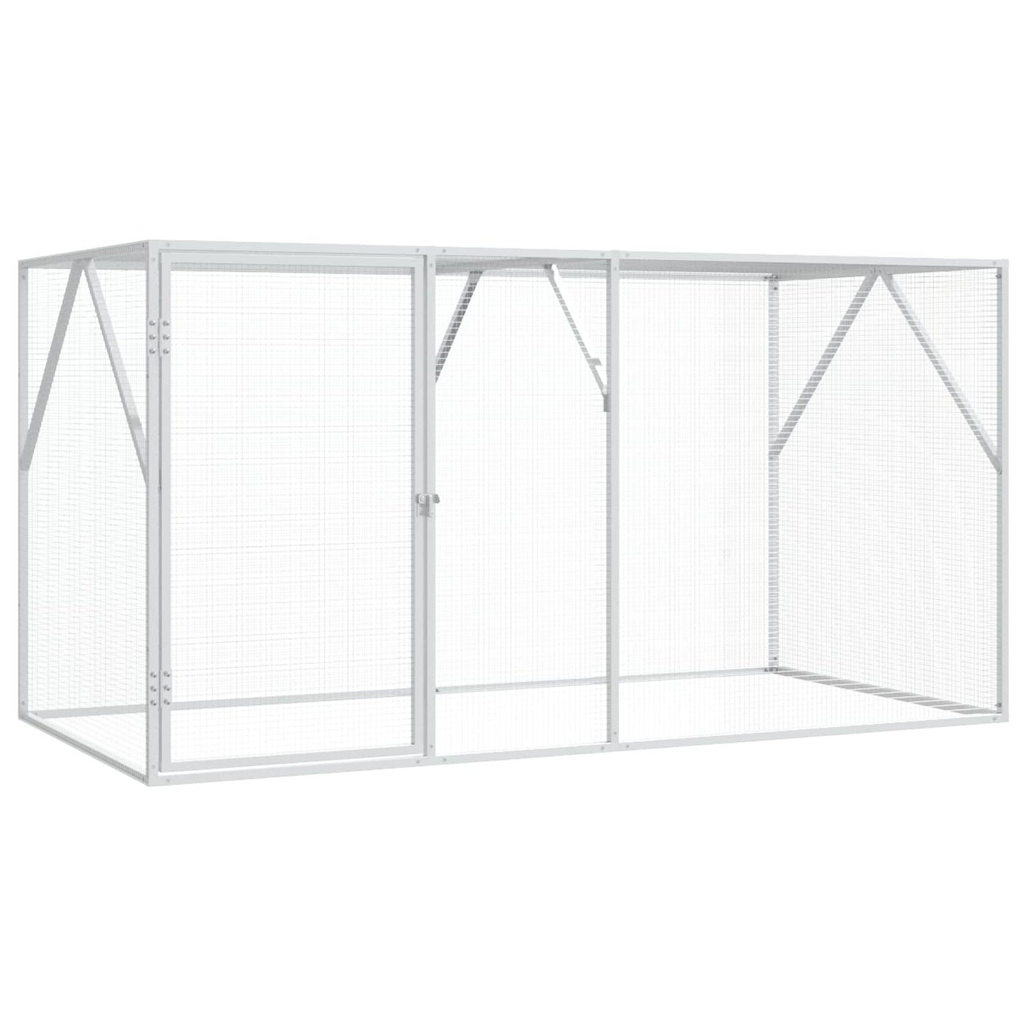 Jaula Para Aves Antracita 210 X 304 X 213 Cm Acero Galvanizado