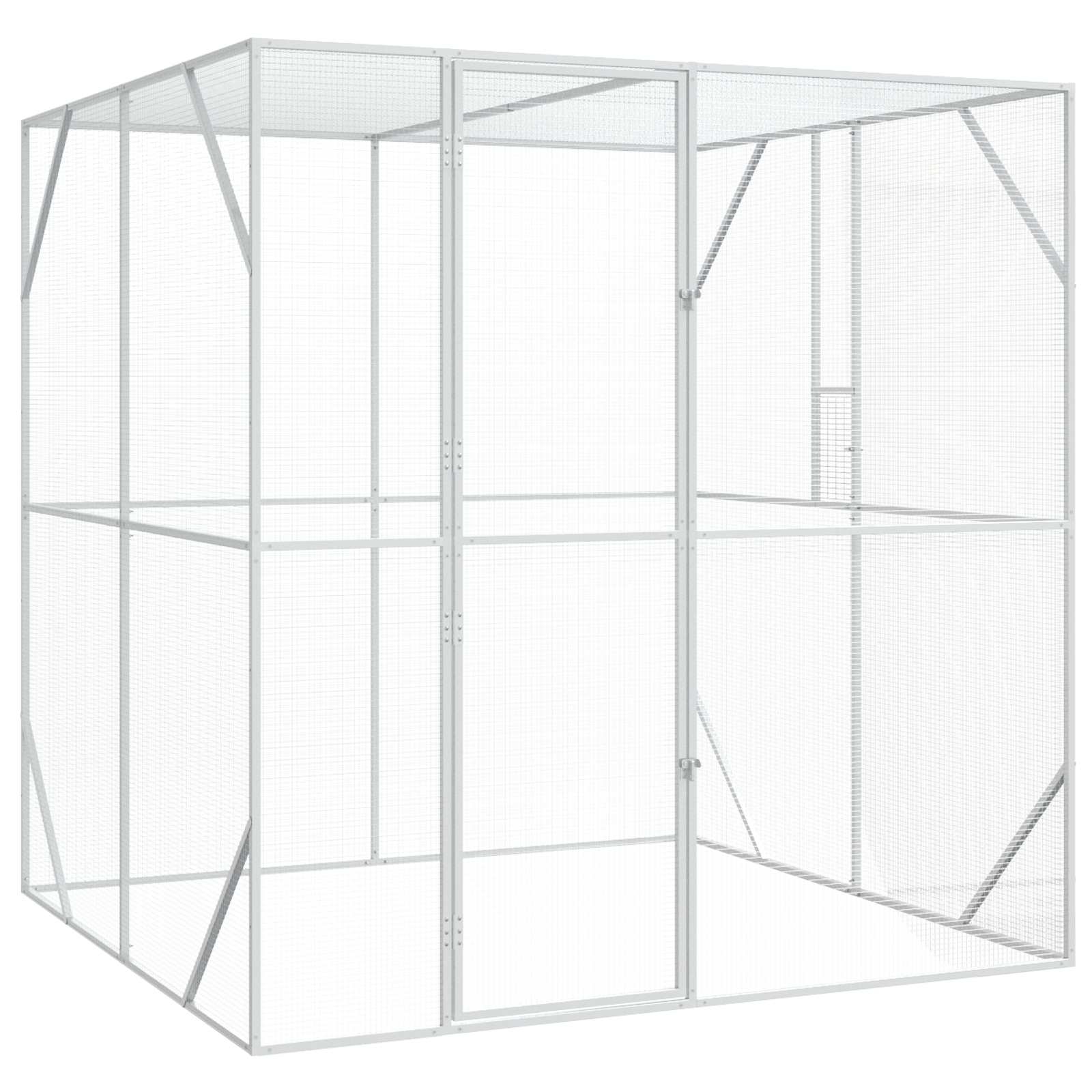 Jaula Para Aves Antracita 210 X 304 X 213 Cm Acero Galvanizado