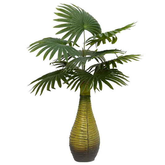 Planta De Palma Artificial 9 Hojas Verde