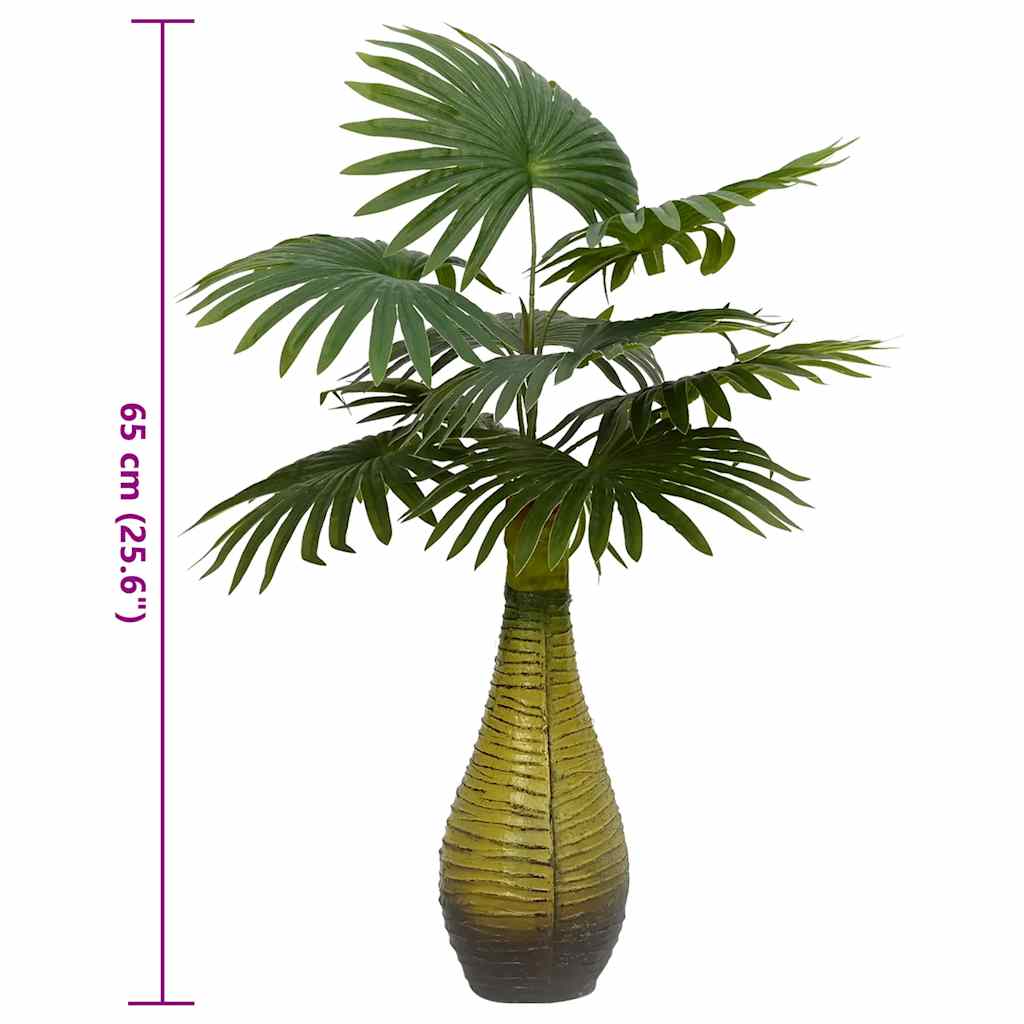 Planta De Palma Artificial 9 Hojas Verde