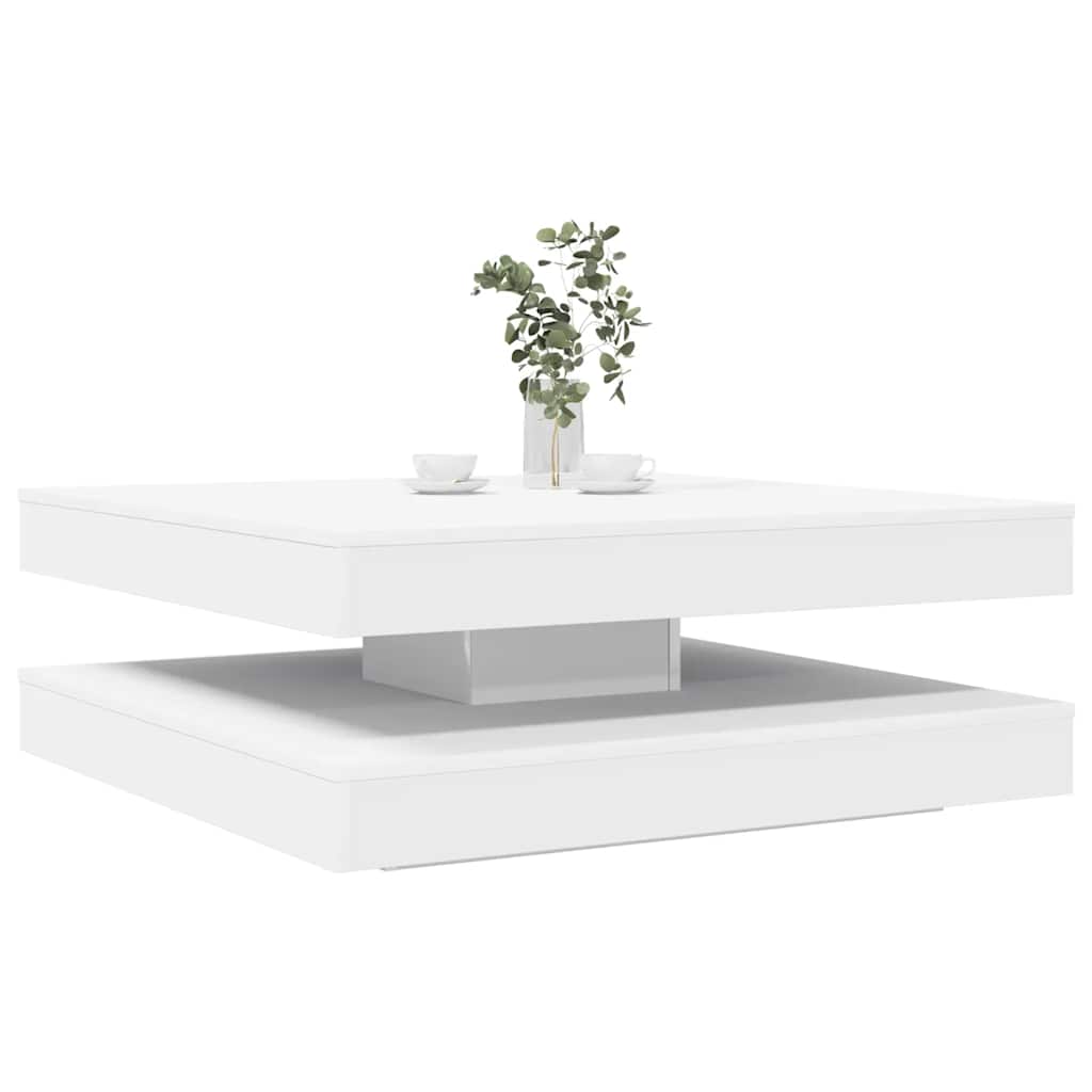 Mesa De Centro Giratoria 360 Grados Envejecida 70X70X34,5 Cm