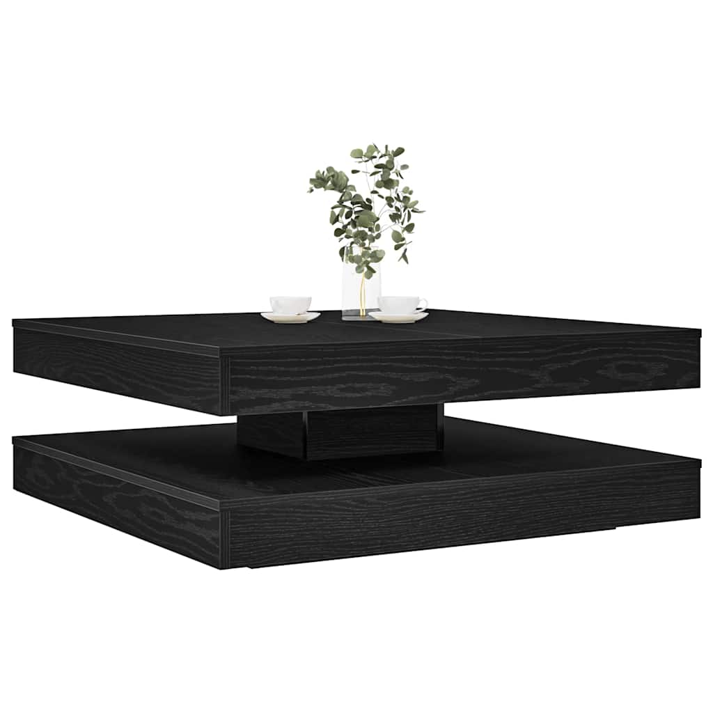 Mesa De Centro Giratoria 360 Grados Envejecida 70X70X34,5 Cm