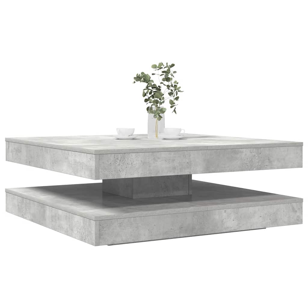 Mesa De Centro Giratoria 360 Grados Envejecida 70X70X34,5 Cm
