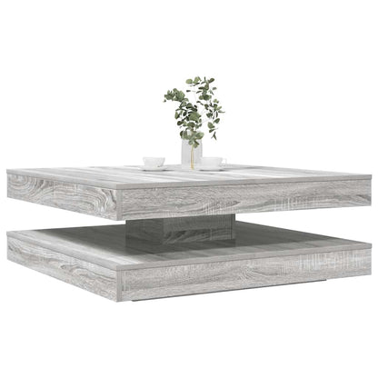 Mesa De Centro Giratoria 360 Grados Envejecida 70X70X34,5 Cm