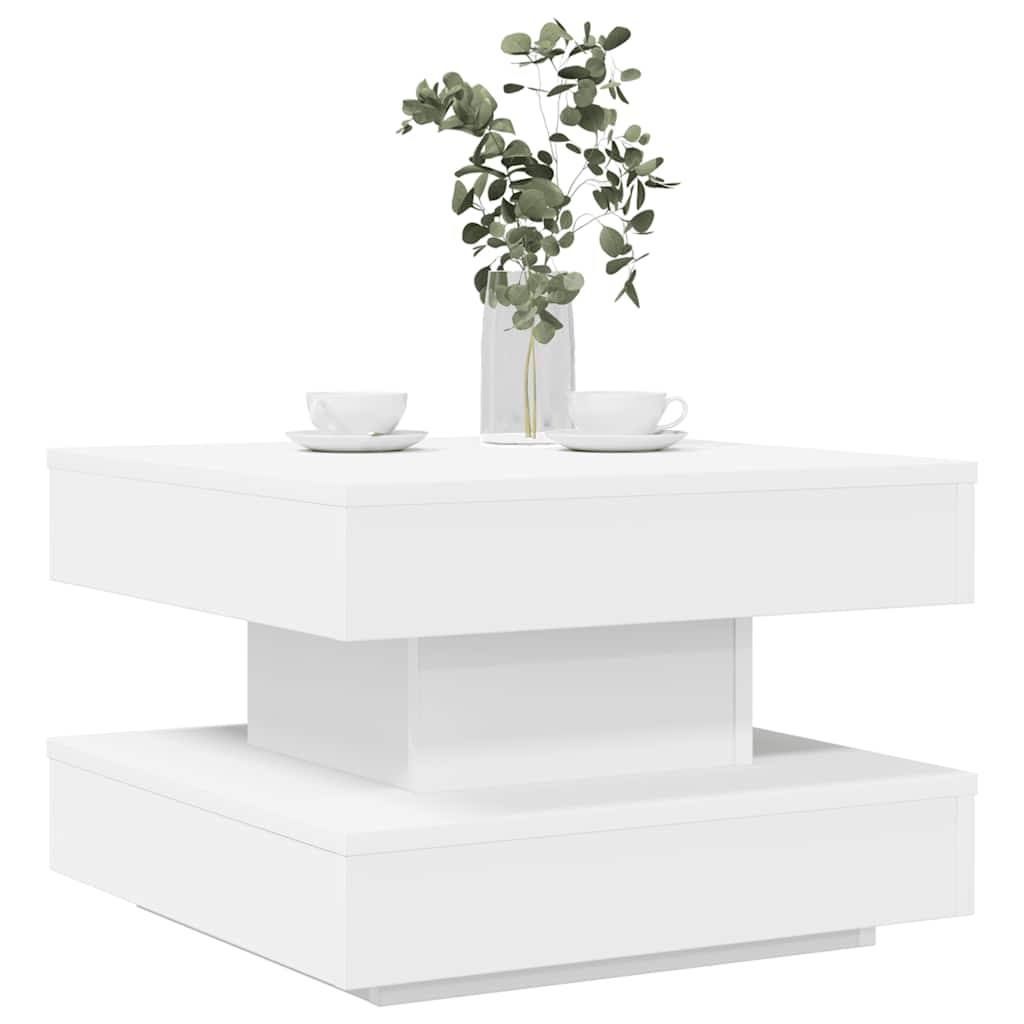 Mesa De Centro Giratoria 360 Grados Envejecida 70X70X34,5 Cm