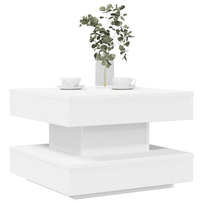 Mesa De Centro Giratoria 360 Grados Envejecida 70X70X34,5 Cm