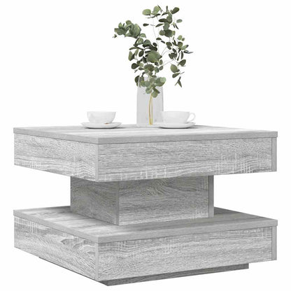 Mesa De Centro Giratoria 360 Grados Envejecida 70X70X34,5 Cm