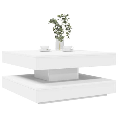 Mesa De Centro Giratoria 360 Grados Envejecida 70X70X34,5 Cm