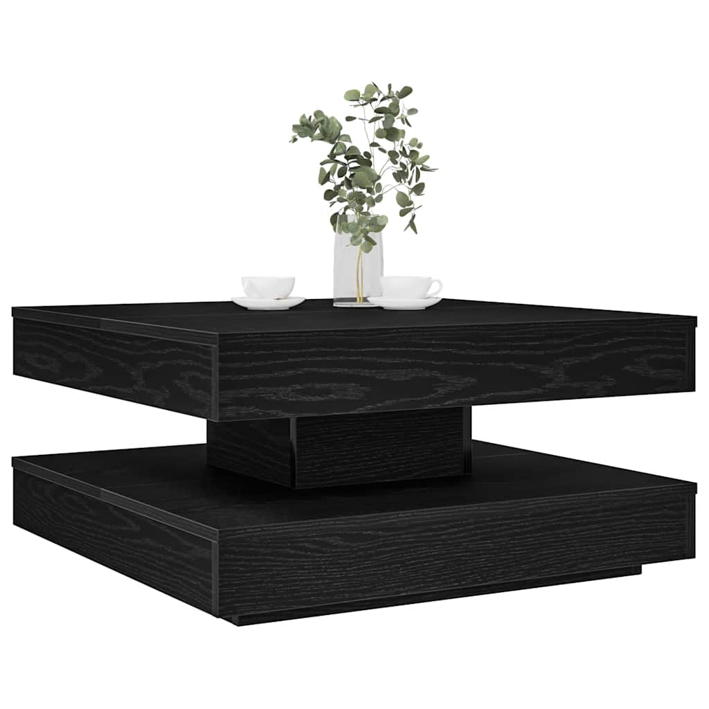 Mesa De Centro Giratoria 360 Grados Envejecida 70X70X34,5 Cm