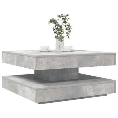 Mesa De Centro Giratoria 360 Grados Envejecida 70X70X34,5 Cm