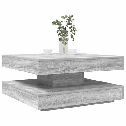 Mesa De Centro Giratoria 360 Grados Envejecida 70X70X34,5 Cm