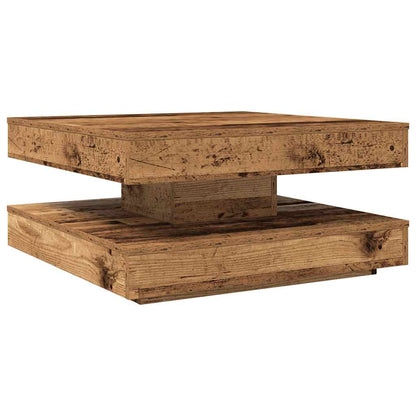 Mesa De Centro Giratoria 360 Grados Envejecida 70X70X34,5 Cm