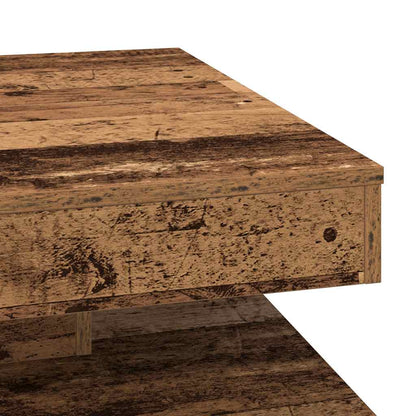 Mesa De Centro Giratoria 360 Grados Envejecida 70X70X34,5 Cm