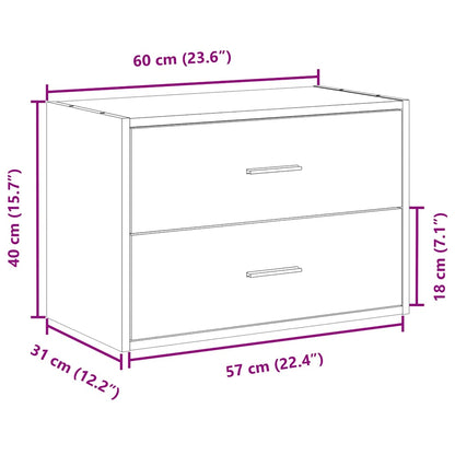 Armario Con 2 Cajones 60X31X40 Cm Madera De Ingeniería