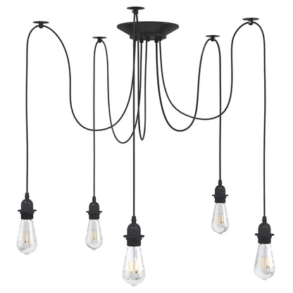 Lámpara Colgante E27 Metal Negro