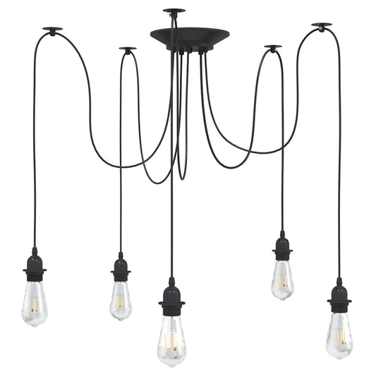 Lámpara Colgante E27 Metal Negro