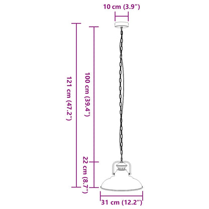 Lámpara Colgante E27 Negra Ø 31 Cm Hierro