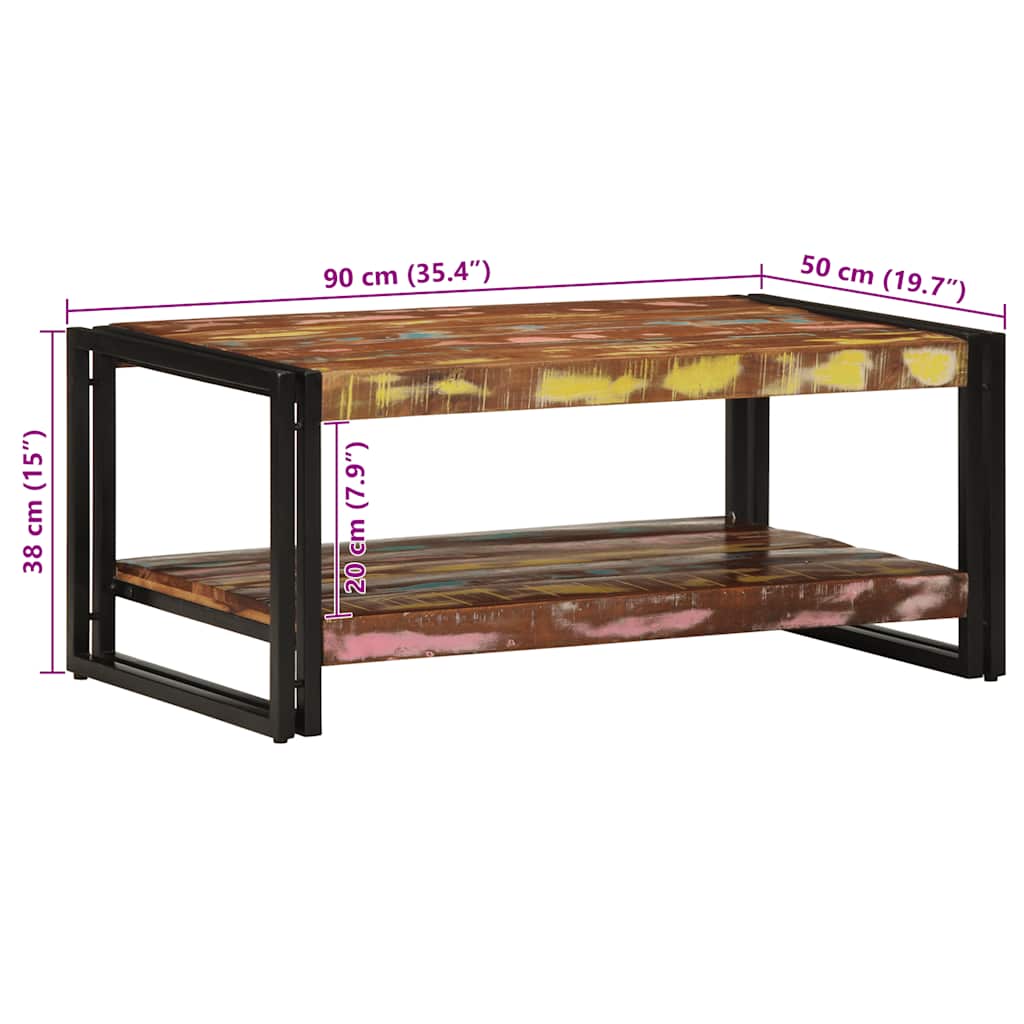 Mesa De Centro Multicolor 90X50X38 Cm