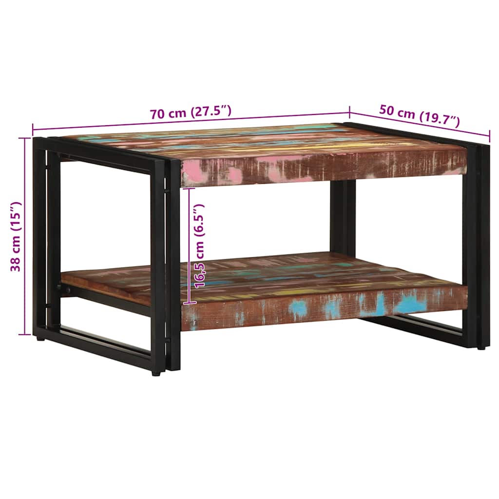 Mesa De Centro Multicolor 70X50X38 Cm