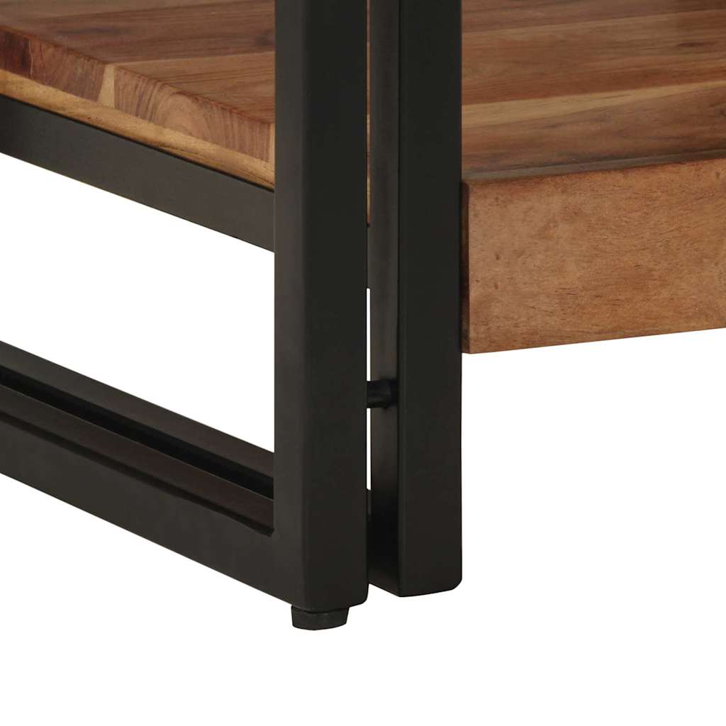 Mesa De Café Marrón Madera De Acacia Sólida