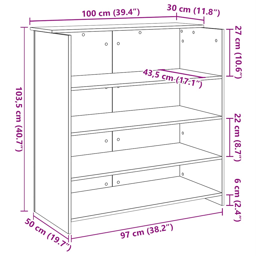 Escritorio De Recepción Roble 100X50X103,5 Cm Madera De Ingeniería