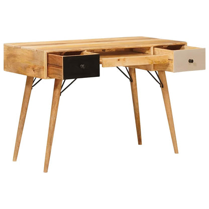 Escritorio Marrón 110 X 55 X 76 Cm Madera De Mango Maciza