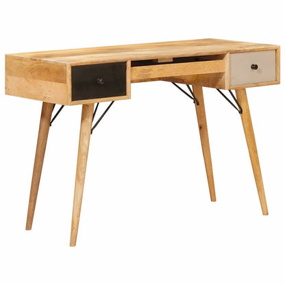 Escritorio Marrón 110 X 55 X 76 Cm Madera De Mango Maciza